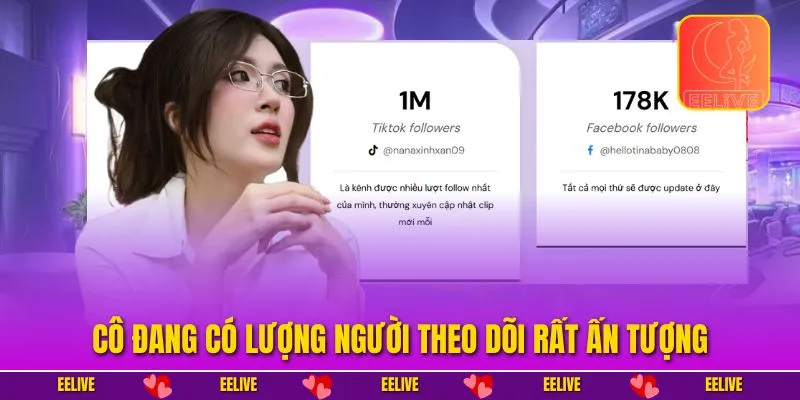 Cô đang có lượng người theo dõi rất ấn tượng